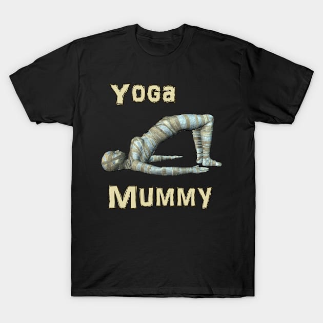 Yoga Mummy Bridge Pose T-Shirt by Captain Peter Designs